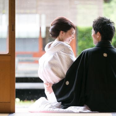 白鳥庭園で白無垢撮影