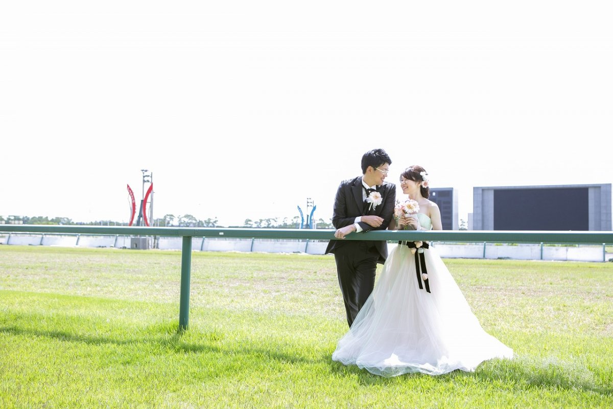 中京競馬場にて前撮り撮影