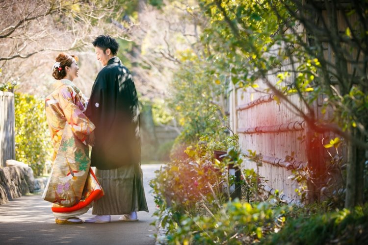 徳川園で撮影した和装ロケーションフォト