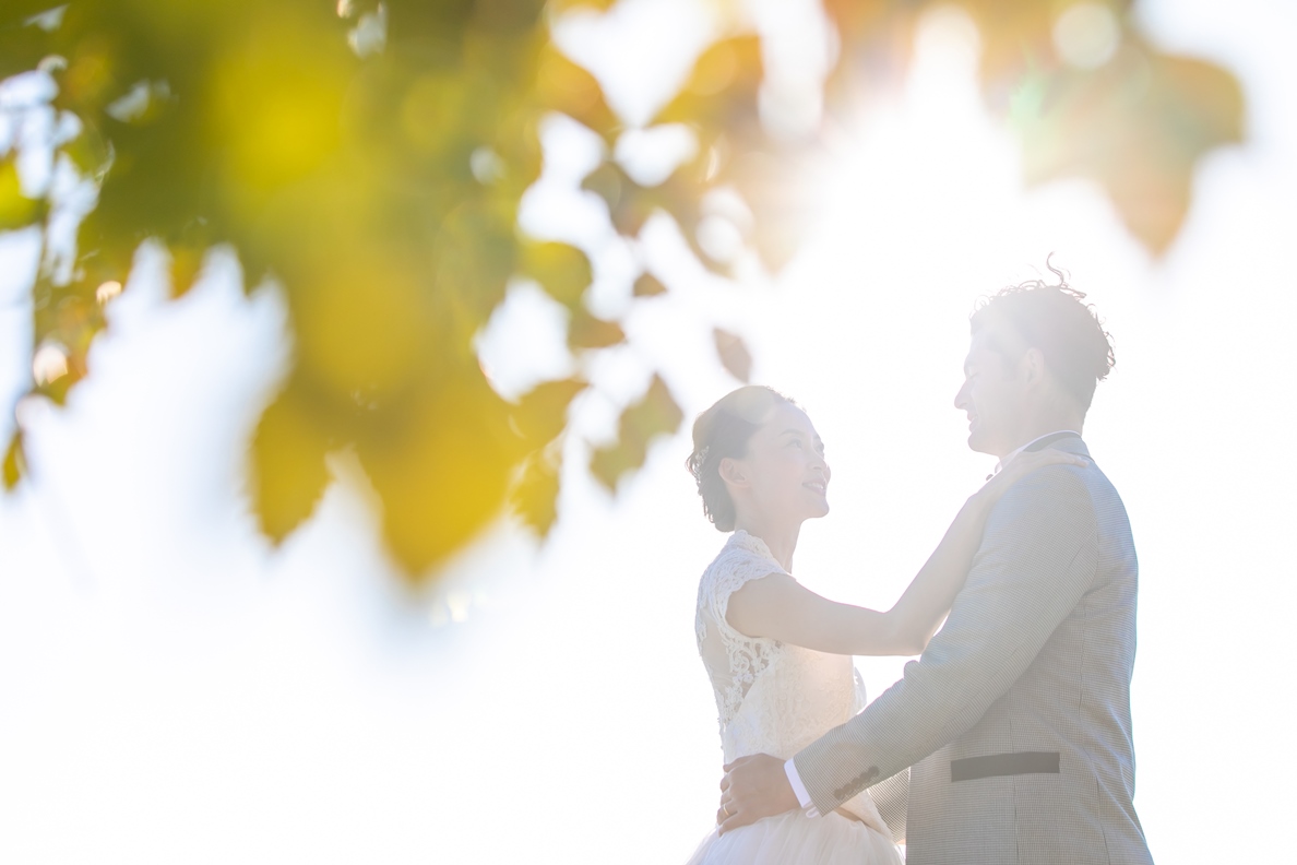 光のキレイな洋装フォトウェディング