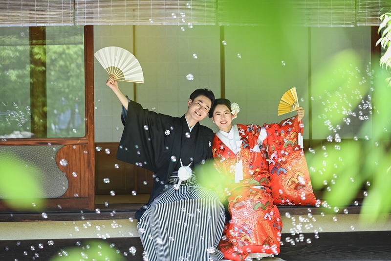 晴天×新緑×シャボン玉＝お2人の最高の笑顔☺