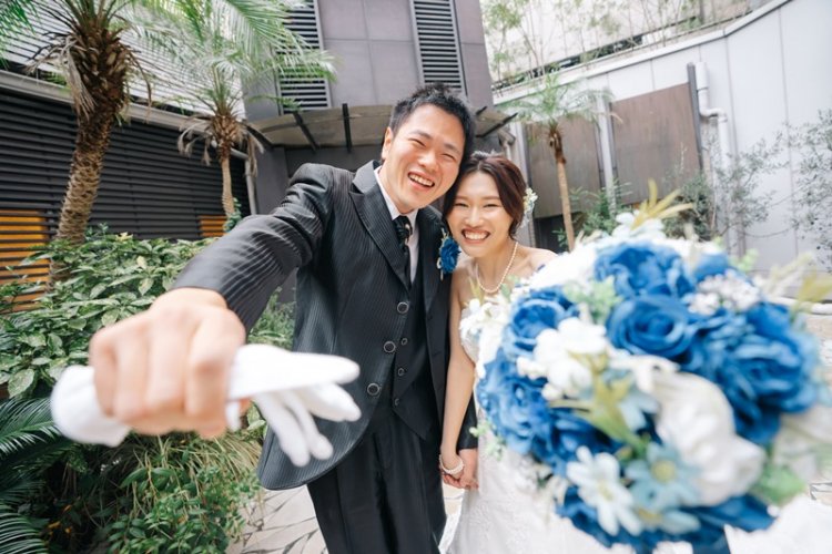 お２人の笑顔でいっぱいのオリジナルフォト