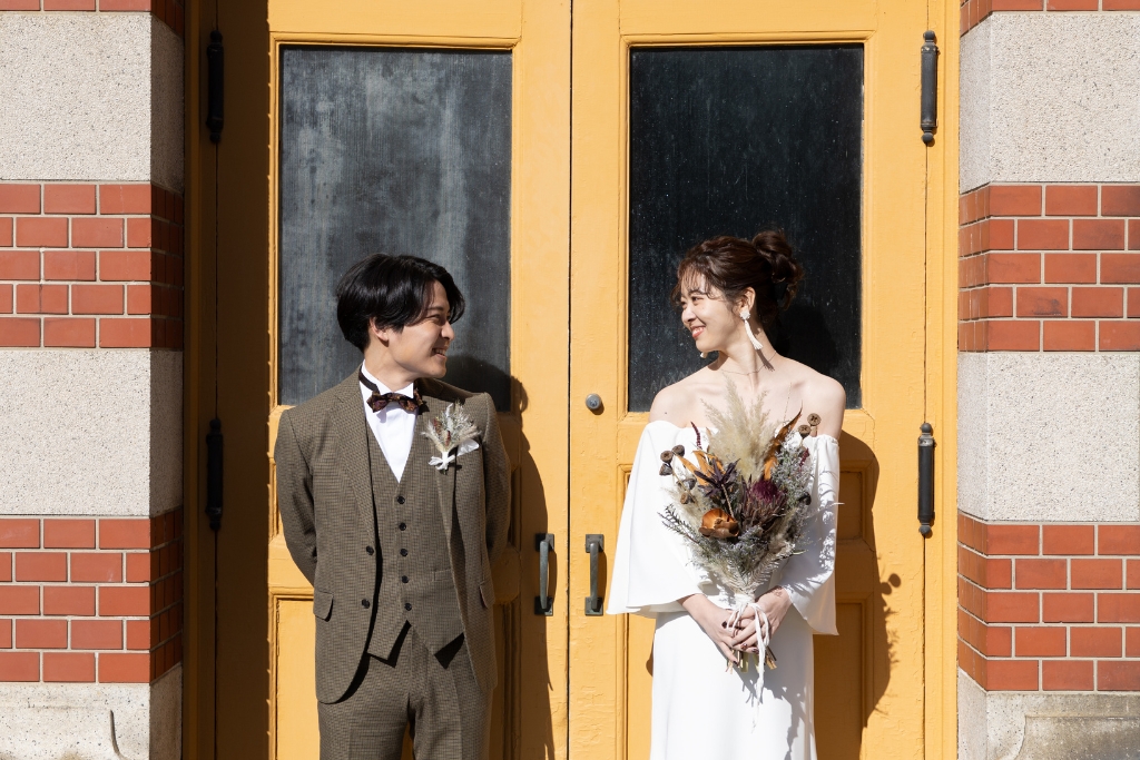 市政資料館での前撮り撮影