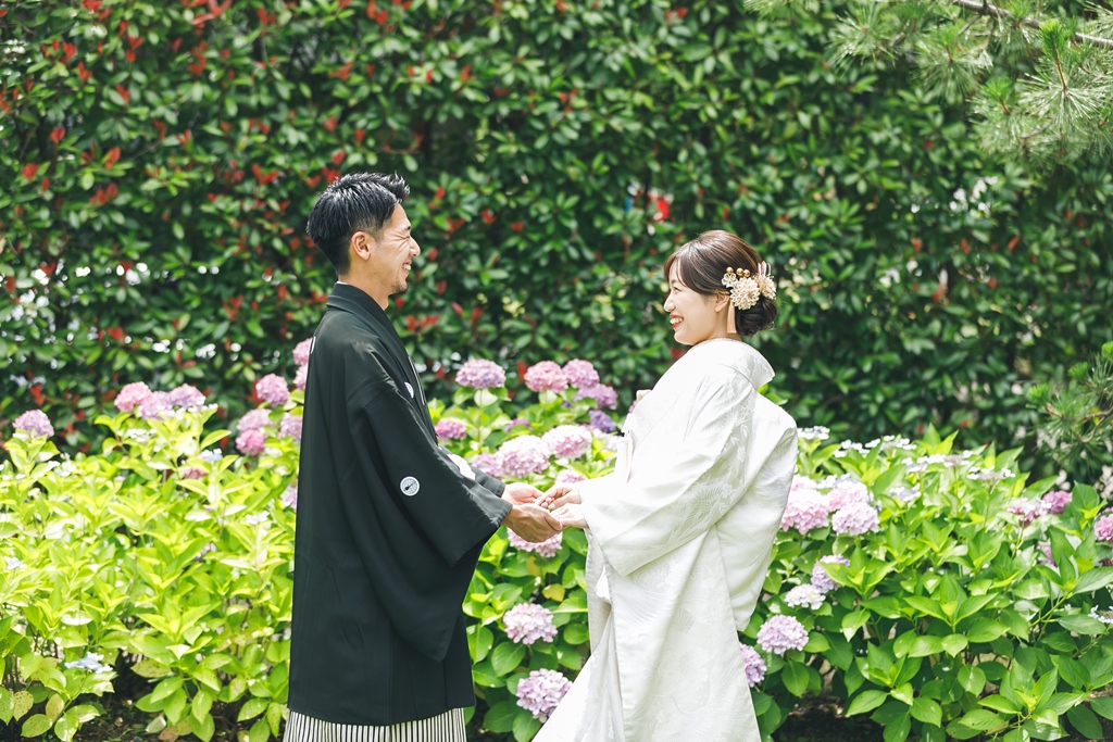 紫陽花と笑顔が咲き誇る中村公園で楽しすぎるウェディングフォト♪