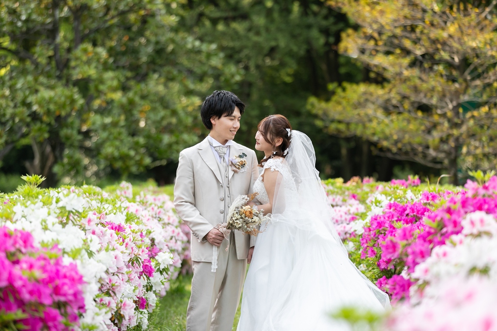 緑とお花と家族に囲まれて。