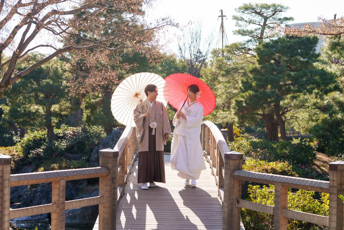 笑顔いっぱいのお二人と叶える和装ウェディングフォト♪