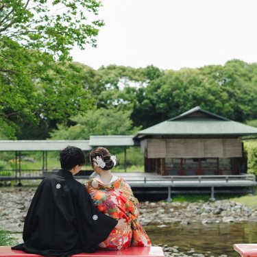 家族みんなで残す♡白鳥庭園の和装フォト