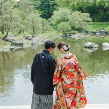 家族みんなで残す♡白鳥庭園の和装フォト