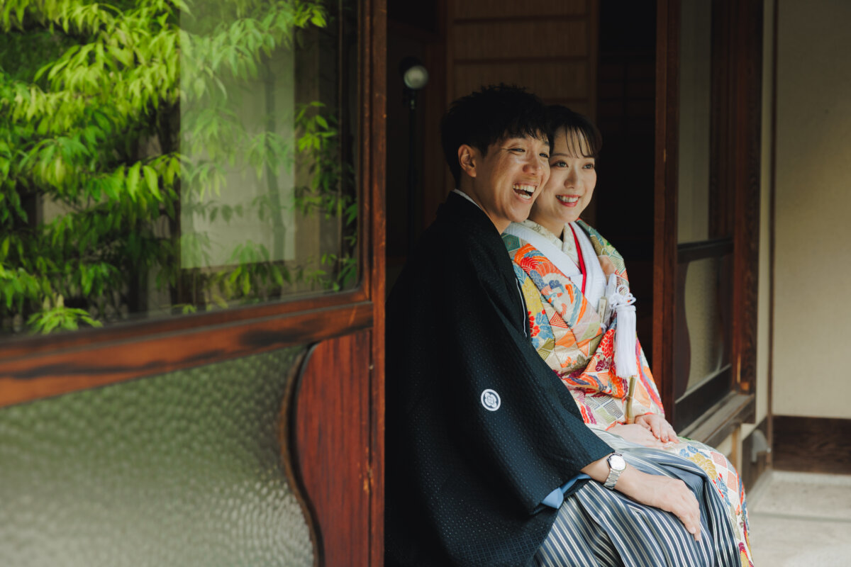 白鳥庭園で叶える和装前撮り♡色鮮やかな色打掛と自然に囲まれた特別な一日