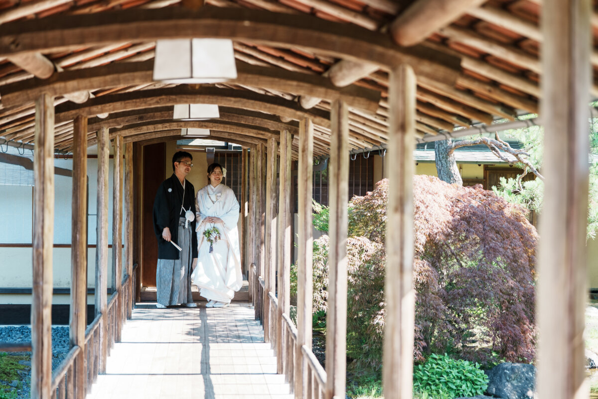 白無垢姿で彩る、白鳥庭園での和装ウェディング♡